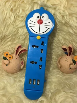 

Home Plug Switch Outlets With 3 USB Ports Cartoon Doraemon Universal Power Socket Multifunction USB Charger Sockets Free ship