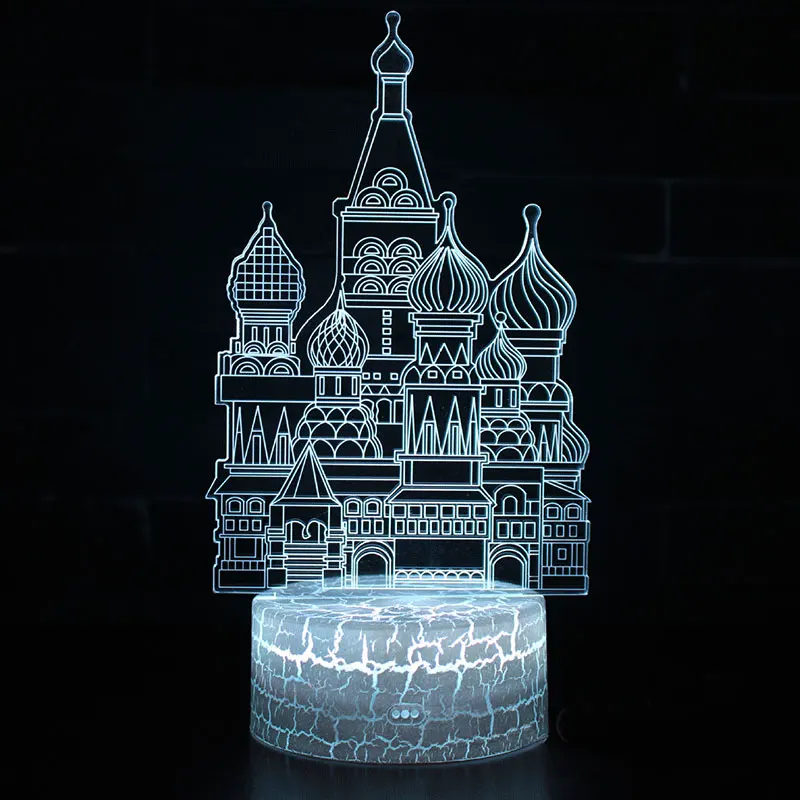 Европейский Замок Тема 3D светодиодный лампа светодиодный ночник 7 цветов изменить сенсорный Настроение лампы Рождественский подарок Dropshippping