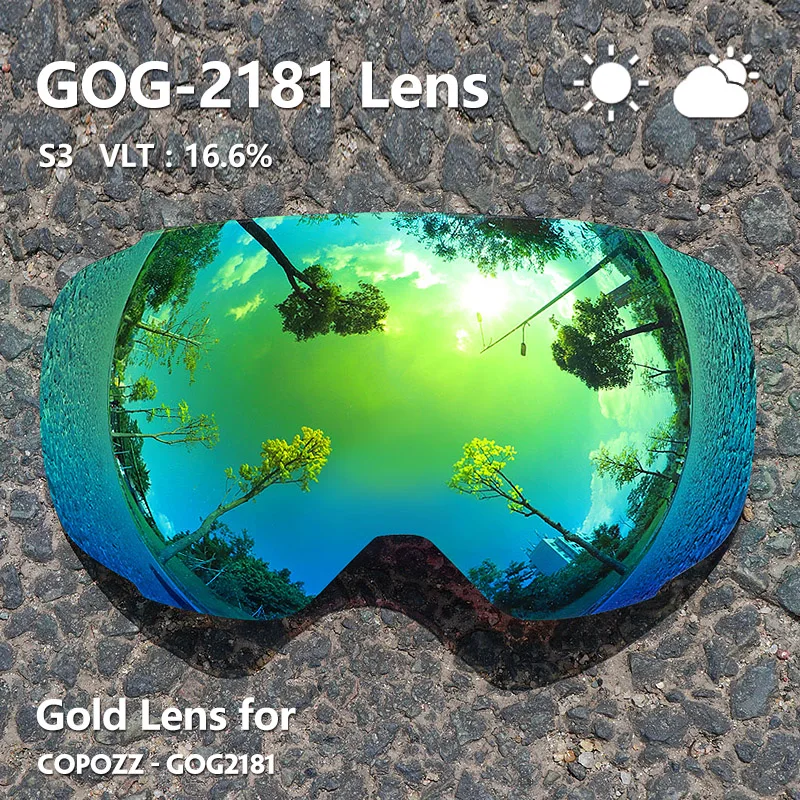 COPOZZ магнитные линзы для лыжных очков GOG-2181 линзы противотуманные UV400 сферические лыжные очки сноуборд очки(только линзы