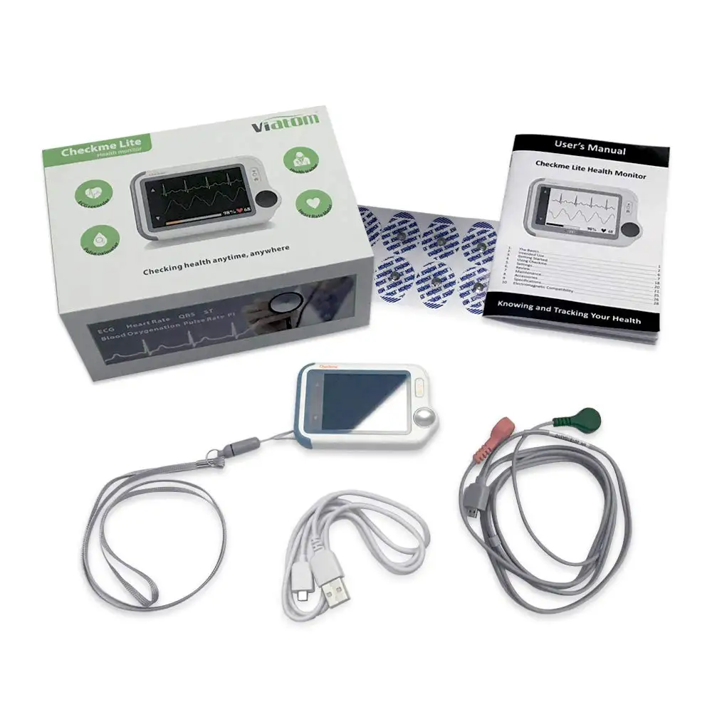 Домашний ручной монитор ЭКГ Holter с насыщенностью кислородом SPO2 PR безманжетный