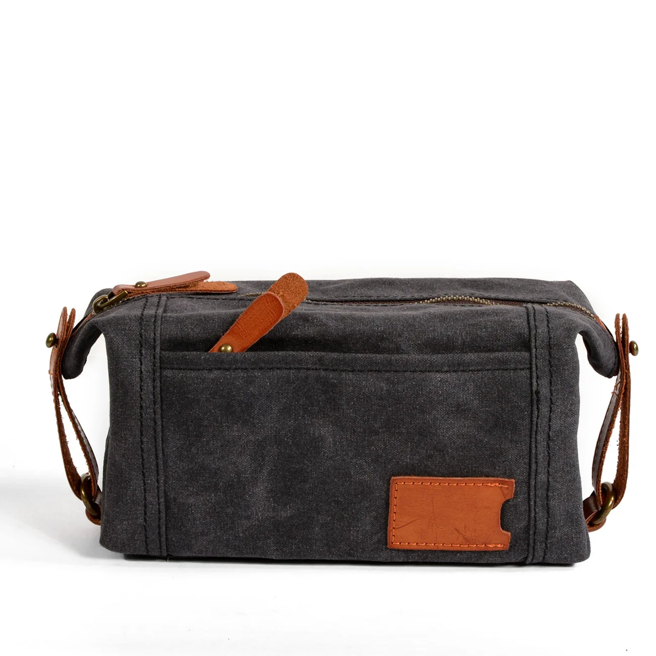 

Waterproof Wax Canvas Cosmetics Bags for Travel Men High Quality Small Large Capacity Wash Bags for Makeup Clutch Bag