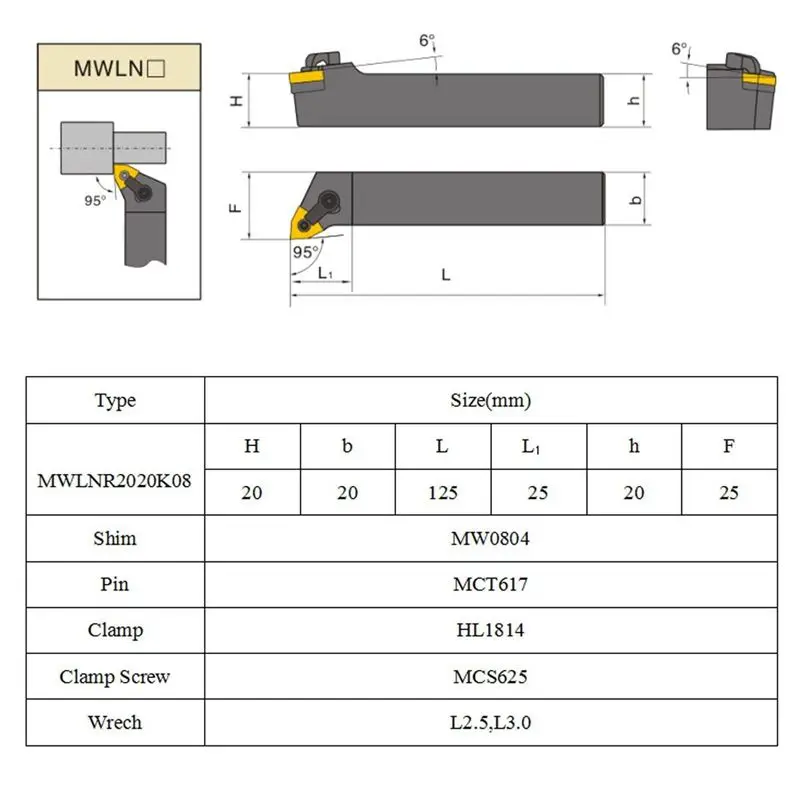 Набор из 20 мм токарный держатель токарного инструмента MWLNR2020K08+ 10 WNMG0804 твердосплавные вставки