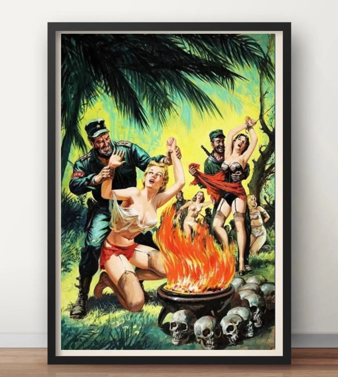 

Skull Roast US Cold War Pin-up Girl Propaganda Soviet USSR Canvas Paintings Vintage Wall Poster Sticker Home Decor Gift