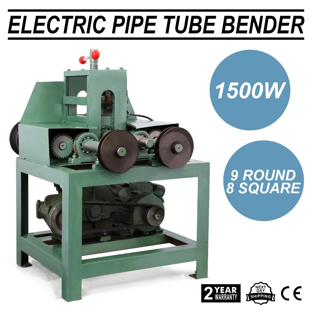 Electric Pipe Tube Bender with 9 round and 8 square die set(5/8"~3") 1500W