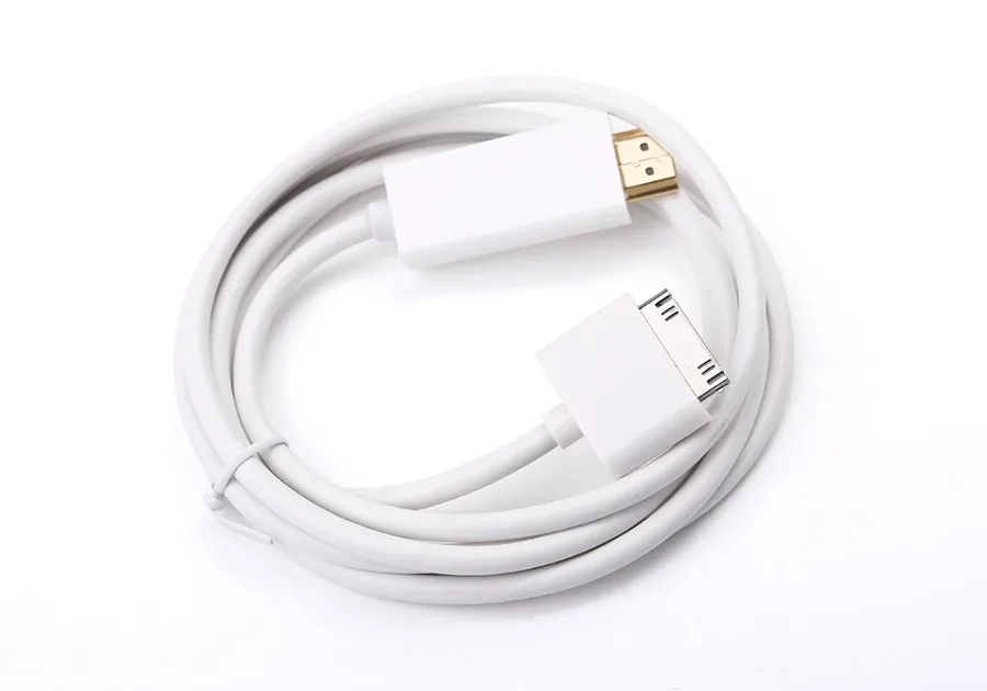 New 1080P Connection Dock Connector to Male HDMI Adapter for iPhone 4 4s iPad 1 2 3 hdmi converter HDTV TV Cable  (3)