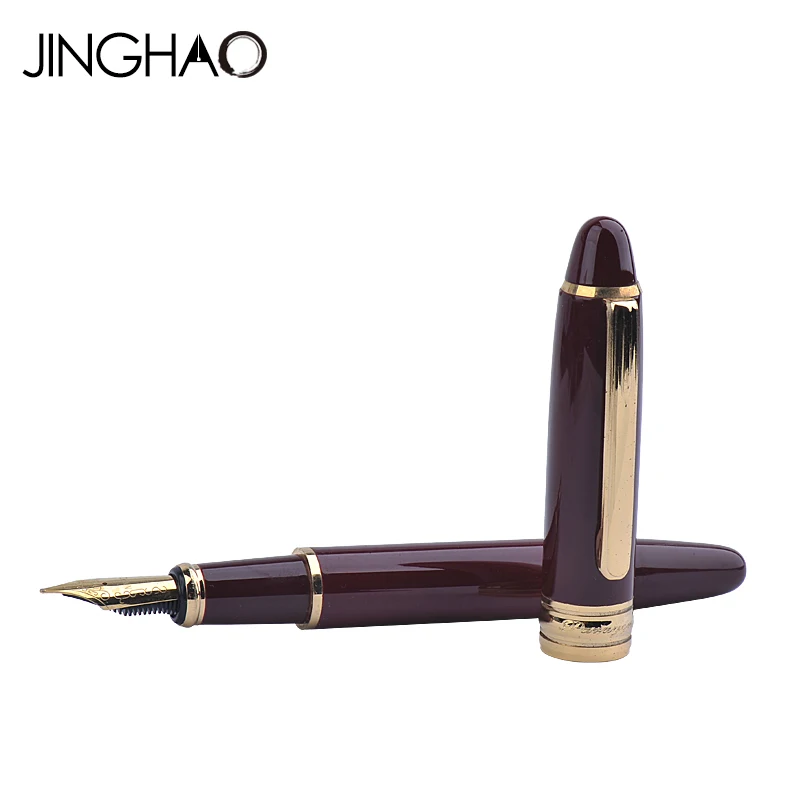 

Luxury Gold Clip Fountain Pen Wine Red and Black 0.5mm Metal Ink Pens Teacher Student Friend Gift Stationery with a Original Box