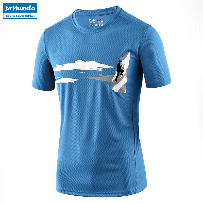 Men's Summer Outdoor Hiking Fast Drying Breathable T-shirts Short Sleeve Sports Gym Top Running Climbing T Shirts
