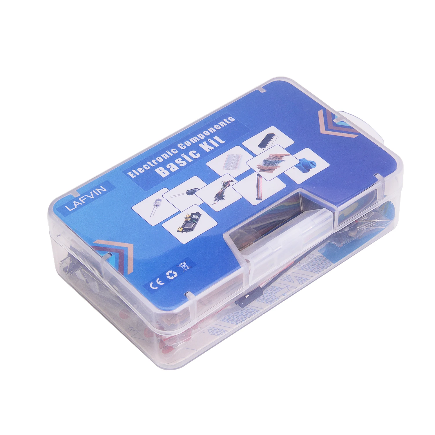 

Electronic Component kit with Power Supply Module, Breadboard, Resistor, Capacitor, LED, Potentiometer for Arduino