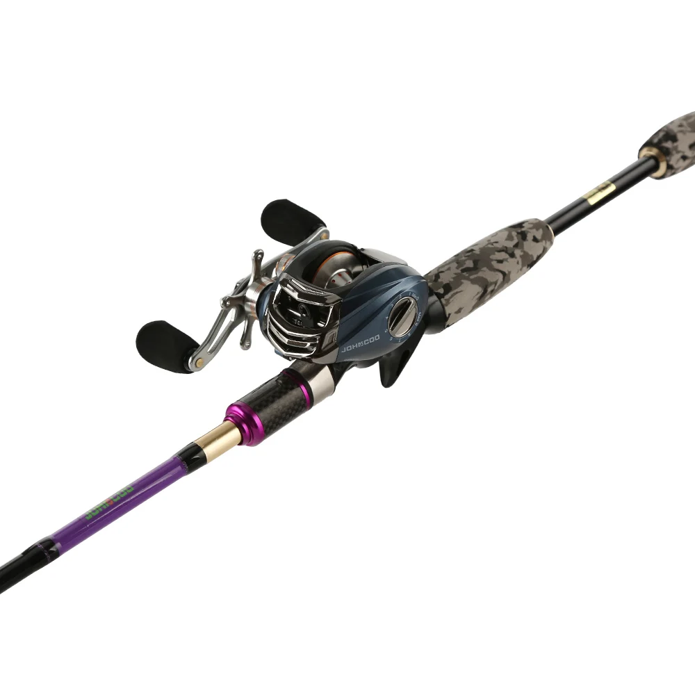 

JOHNCOO Casting Fishing Rod with Baitcasting Reel Set M MH ML Power 3 Tips 100% Carbon Medium Fast Lure Rod Fishing Tackle