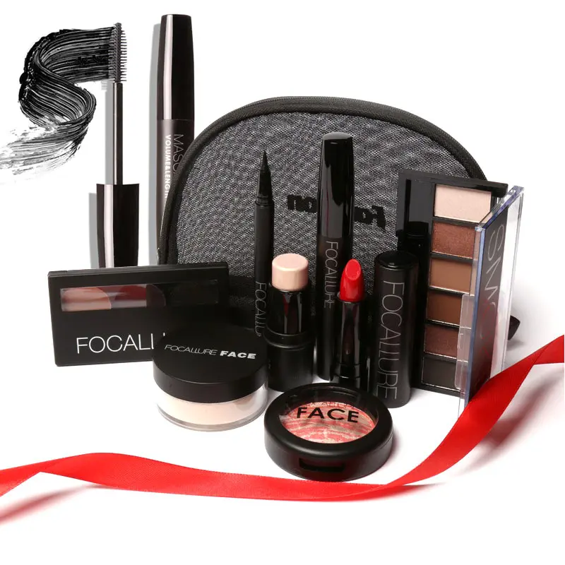 

Hi 8 Pcs/Set Makeup Tool Kit Lipstick Eyeshadow Mascara Blusher Highlighters Stick Eyeliner Eyebrow Powder With Bag well