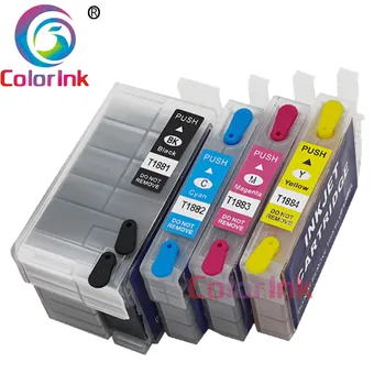 

ColorInk 4Pack Easy Refill T1881 T1882 T1883 T1884 Ink Cartridge For Epson T1881 T1884 WorkForce WF-3641 WF-7111 WF-7621 printer