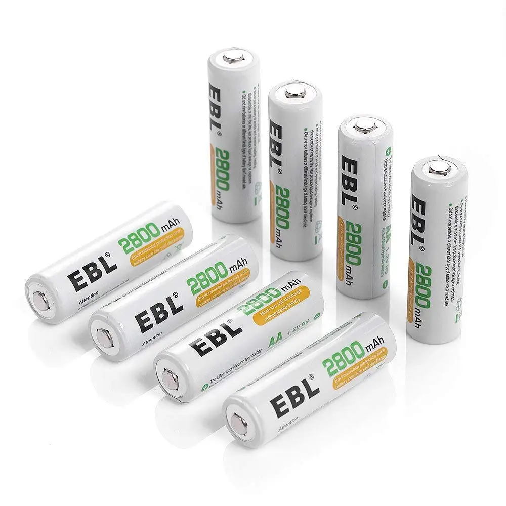 EBL 8 упаковок аккумуляторов AA 2800mAh большой емкости Ni MH аккумуляторные батареи