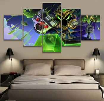 

5 Panel LOL League of Legends Veigar Game Canvas Printed Painting For Living Wall Art Home Decor HD Picture Artworks Poster