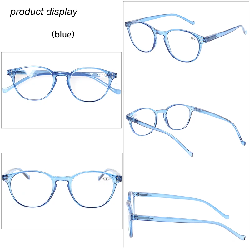 Henotin, Модные цветные очки для чтения, 5 упаковок, Пружинные шарниры, прозрачная оправа, мужские и женские очки, 0,5, 1,5, 2,0, 2,5