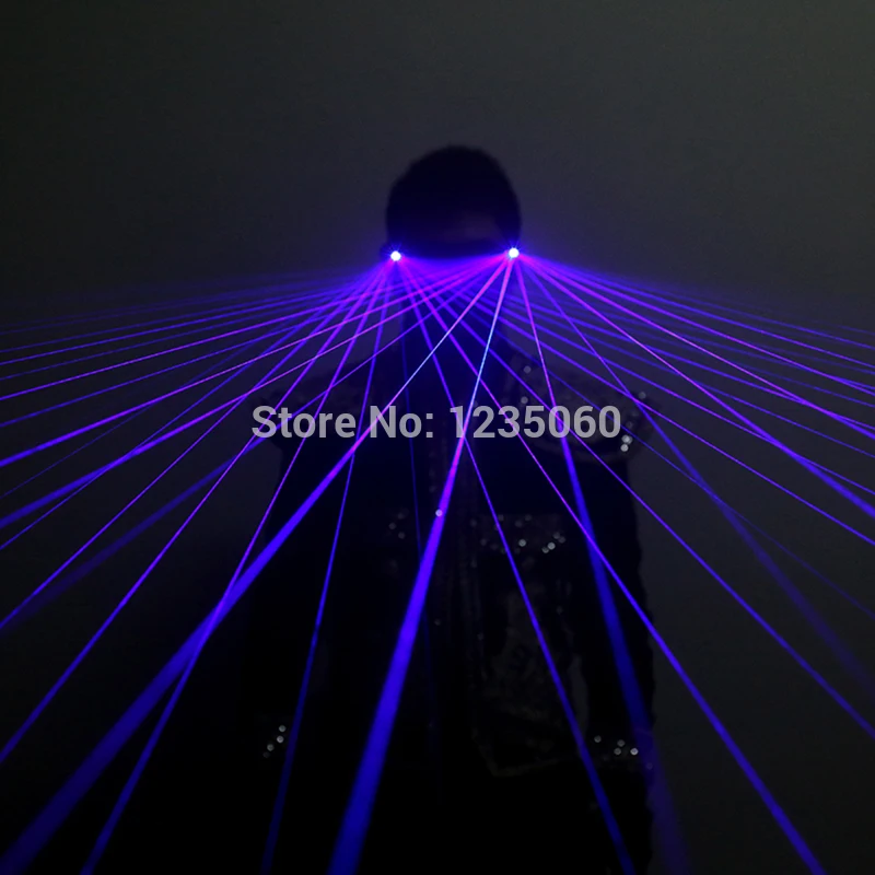 

Free Shipping LED Laser Glasses Blue Light Dancing Stage Show DJ Club Party Blue Laserman Show Gloves Glasses Multi Beams