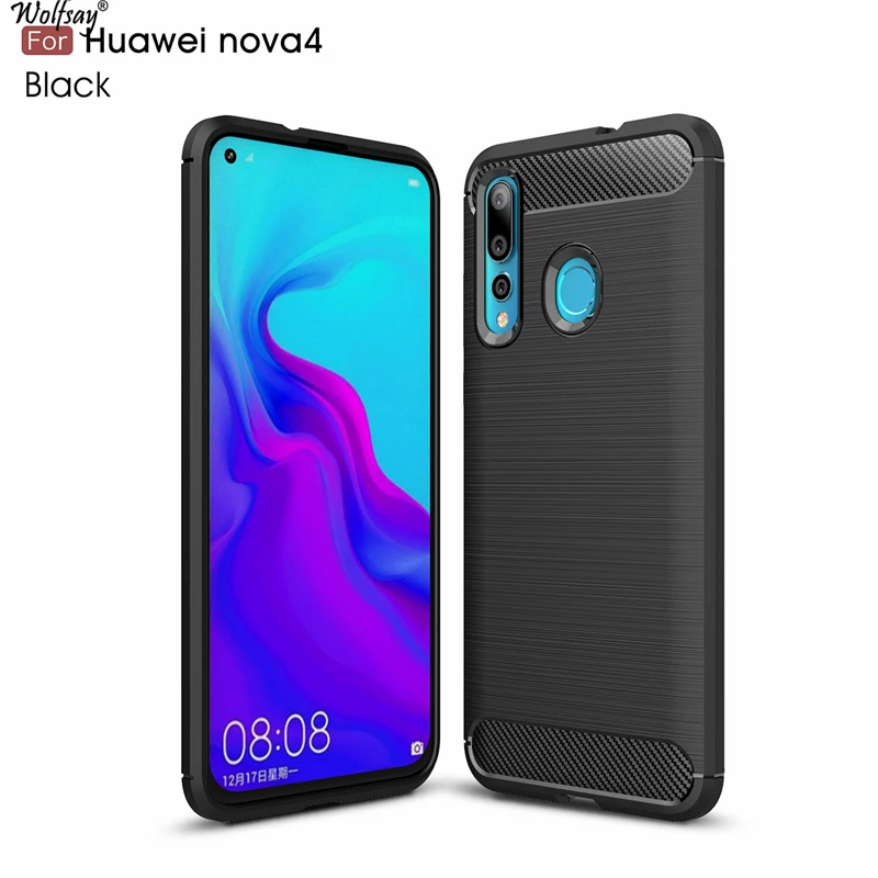 

Wolfsay Anti-knock Case For Huawei Nova 4 Case Huawei Nova 4 Soft TPU Brushed Case For Huawei Nova 4 Business Phone Fundas Coque