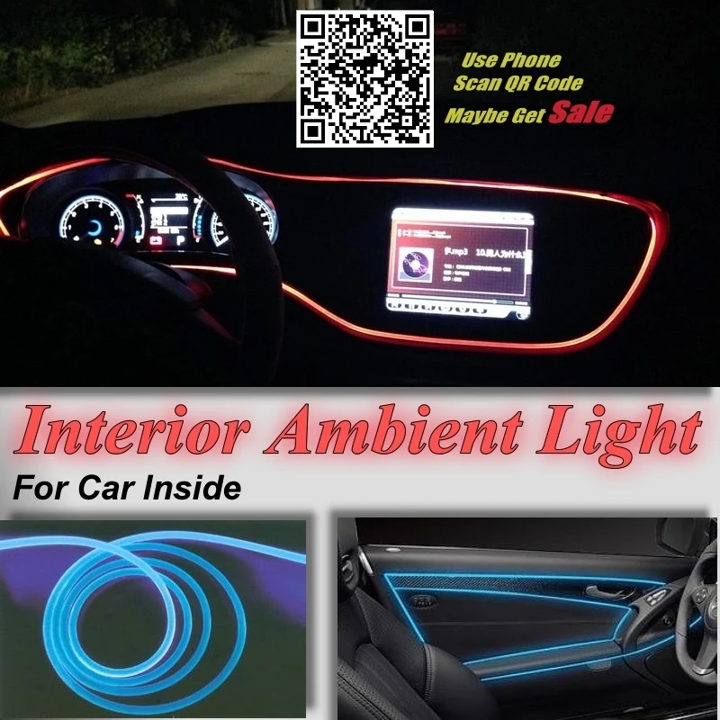 

For TOYOTA Yaris XP150 1999-2013 Car Interior Ambient Light Panel illumination For Car Inside Cool Strip Light Optic Fiber Band