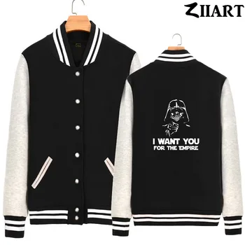 

darth vader i want you for the empire Couple Clothes Man Boys Full Zip Autumn Winter Fleece Baseball jackets ZIIART
