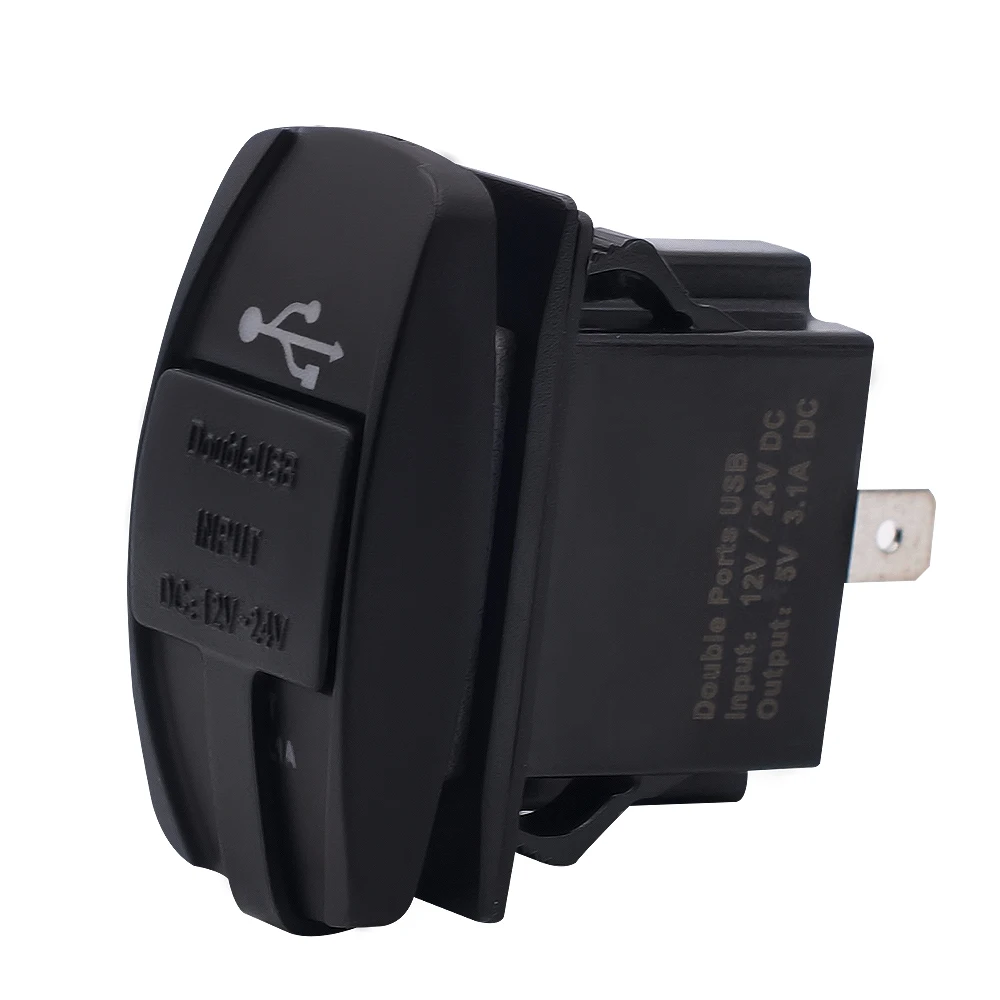 Автомобильное стильное 2 портовое зарядное устройство USB 12 24 В 3.1A автомобильное
