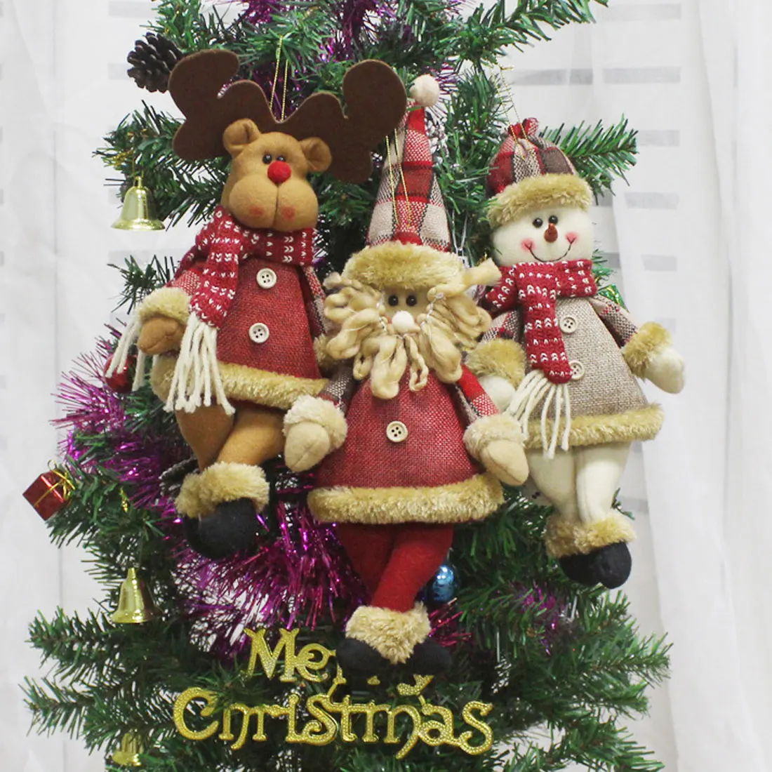 

Merry christmas Tree ornaments christmas Gift Santa Claus Snowman Tree Cute Doll Toy Home Hanging Decorations Enfeites De Natal