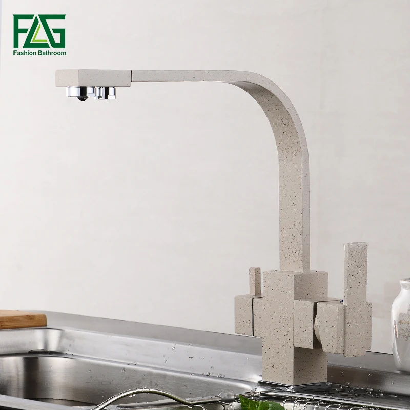 FLG Black Square kitchen Faucet for kitchen Brass 360 Degree Rotation Faucets Filter Water Mixer Tap Crane For Kitchen 573-33B FLG Black Square kitchen Faucet for kitchen Brass 360 Degree Rotation Faucets Filter Water Mixer Tap Crane For Kitchen 573-33B