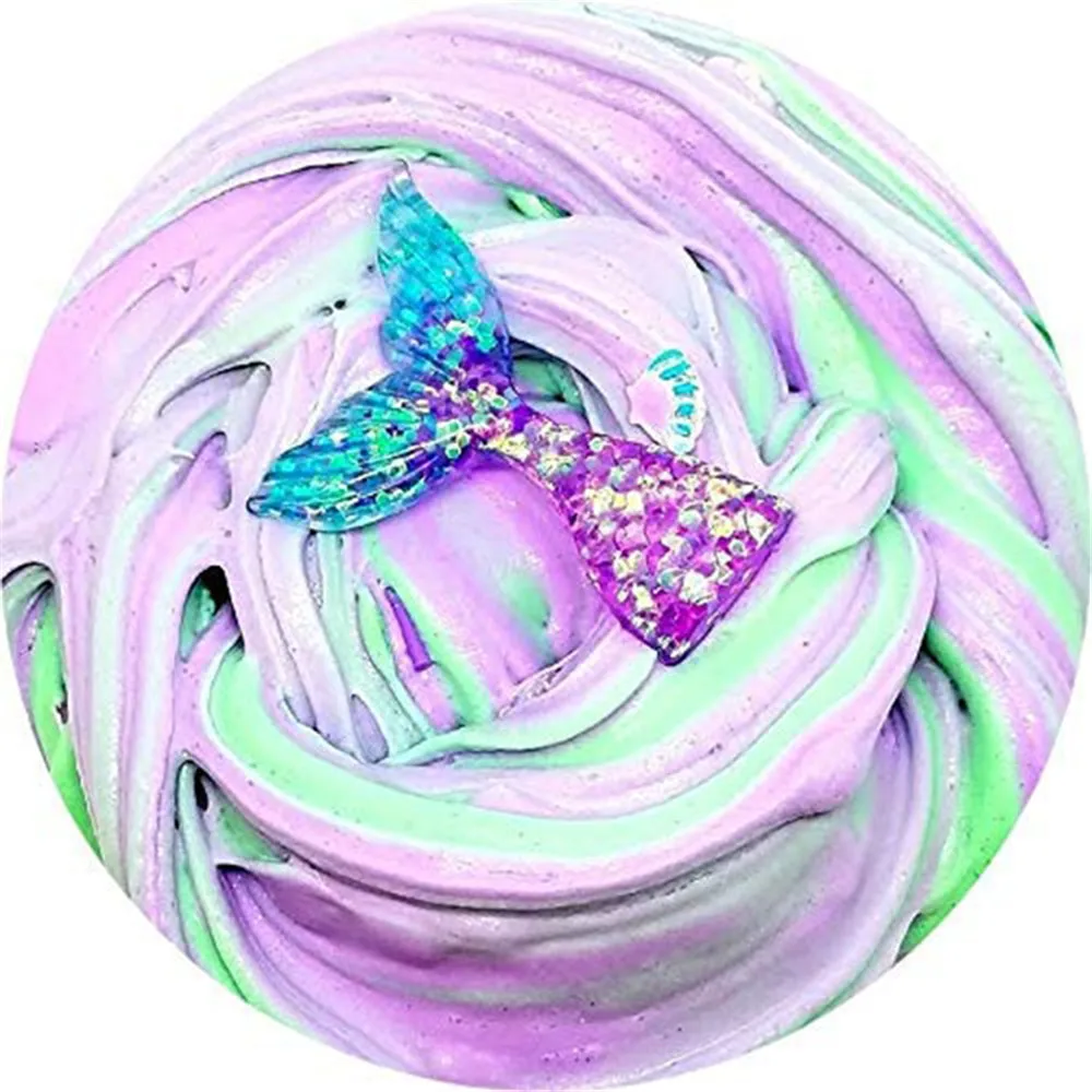 Plasticine Mermaid shell Slime Clay DIY Cotton Mud Putty Cream Make Fluffy Polymer Anti-stress Gum for Hands Toys Gifts K5 | Игрушки и