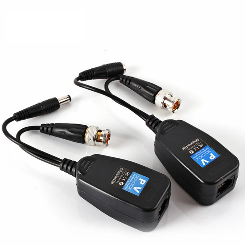 5Pairs 1CH Passive Balun RJ45 CCTV Video Balun Transceiver CCTV Coax BNC Video Power Balun Transceiver to RJ45 Connector