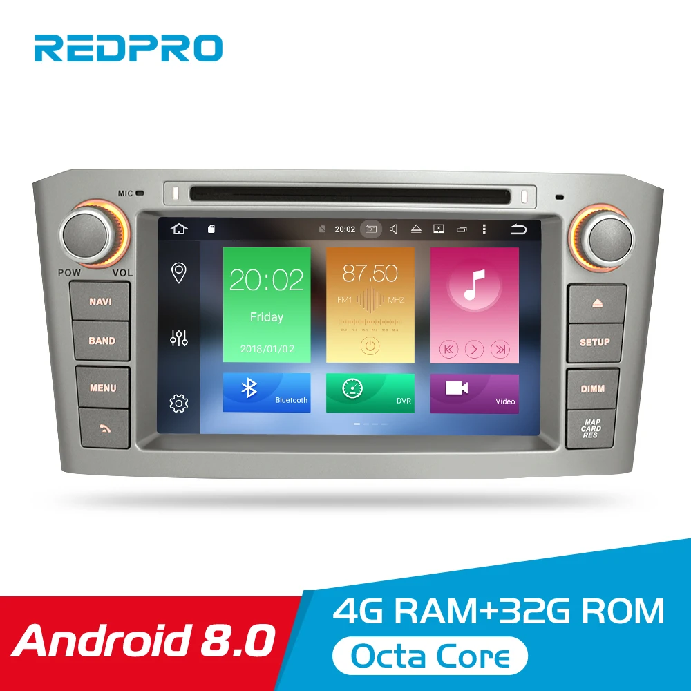 

4G RAM 7'' Android 8.0 Car DVD GPS Navigation Video Player For Toyota Avensis/T25 2003-2008 2 Din Car PC Head Stereo Multimedia