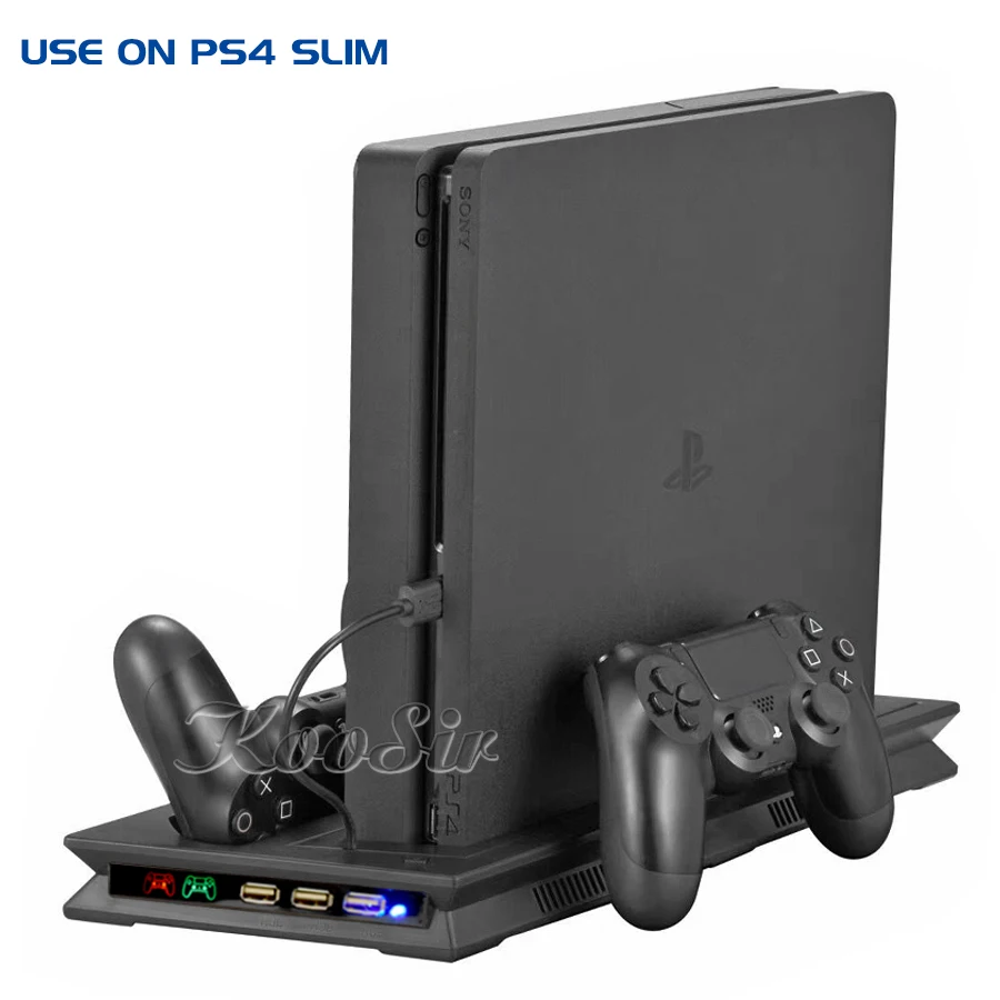  PS4 Slim Pro 2 In 1 Console Cooler Fan Stand with PS 4 Controller Charger Dock Station for Sony Pla