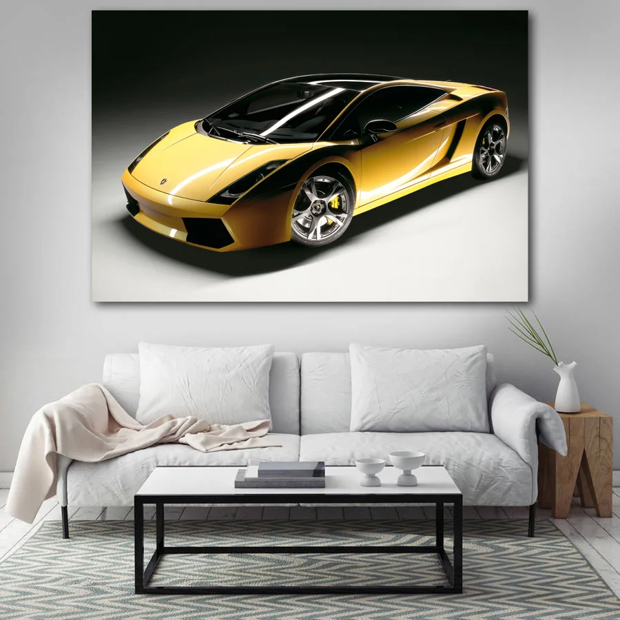 

Posters and Prints Lamborghinis Gallardo SE Yellow Car SportsCar Wall Art Picture Canvas Art Painting For Home Room Decor