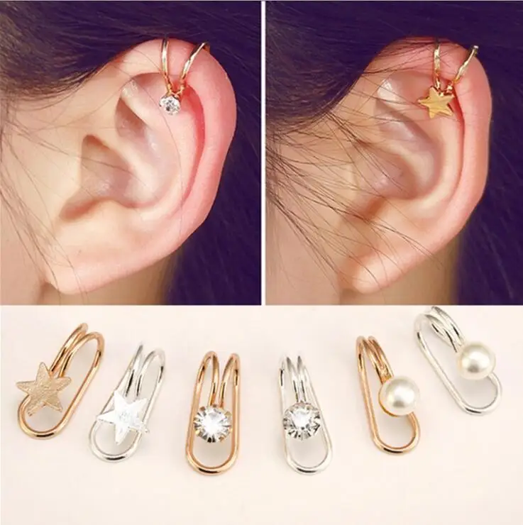 

iMUCCI 1 PC New Arrivals Fashion No Pierced Non-piercing Earcuff Ear Star Moon Heart Triangle Clip Earrings For Women Jewelry