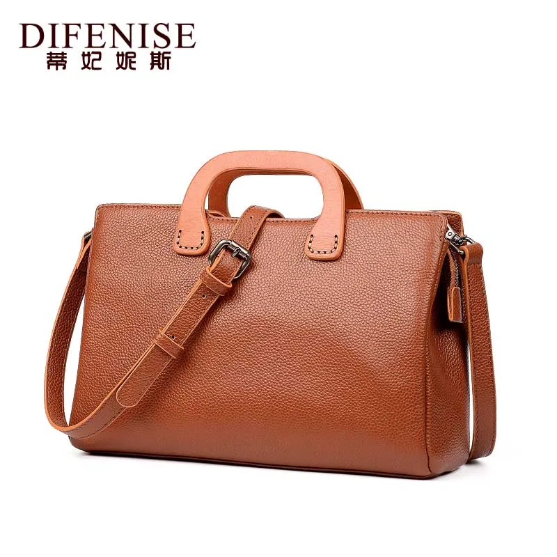 

Difenise Women Genuine Leather Messenger Bag Women's Fashion Tote Handbags Famous Brands High Quality Shoulder Bag Ladies