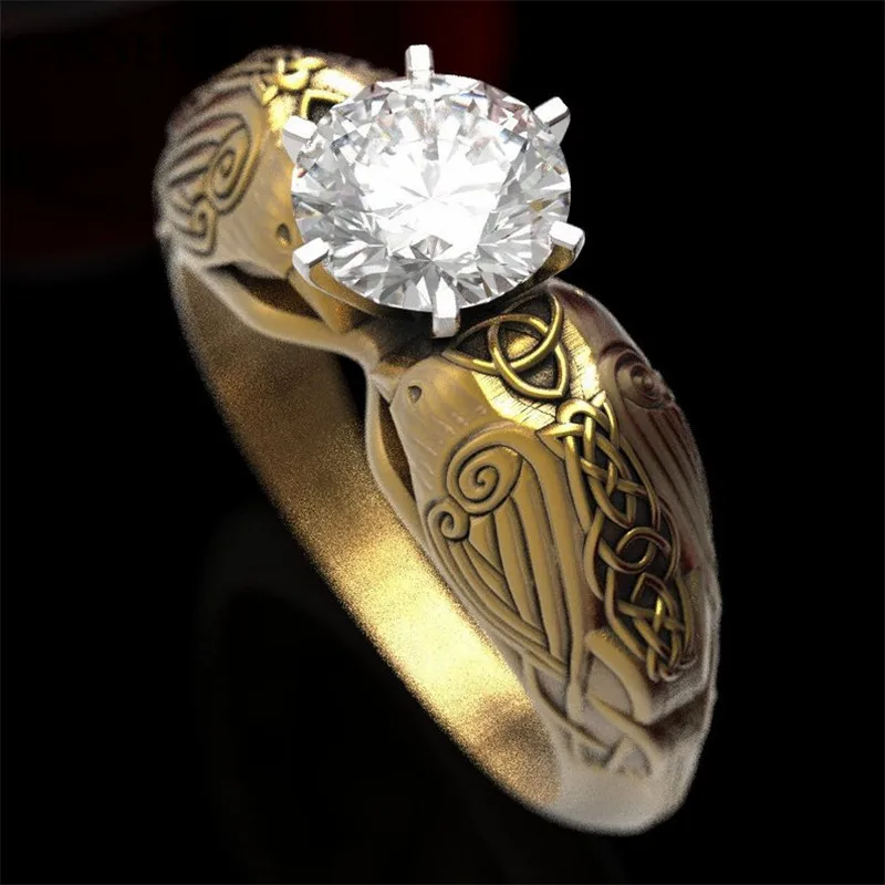 Canner роскошное большое кристаллическое кольцо винтажное AAAAA циркониевое Золотое кольцо обручальные кольца, ювелирные подарки anillos mujer