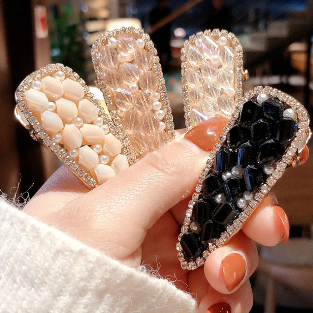 1PC New Women Solid Color Hair Clips Girls Geometric Rock Barrettes Water Droplets Rectangle Hairpins Headbands Hair Accessories