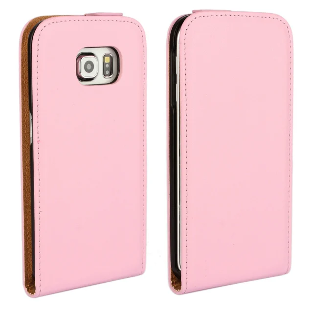 Роскошный Вертикальный чехол-книжка для телефона, чехол из натуральной кожи для samsung Galaxy S3 S4 S5 mini S2 S7 Edge S6 Edge Plus Note 2 3 4 - Цвет: Розовый