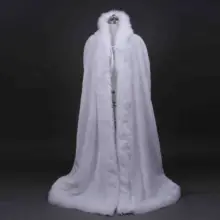 Длинные теплые накидки белого цвета и цвета слоновой кости для невесты, Зимний свадебный плащ, шаль из искусственного меха, накидка, пальто, шаль для взрослого женщин, пончо из искусственного меха, colak