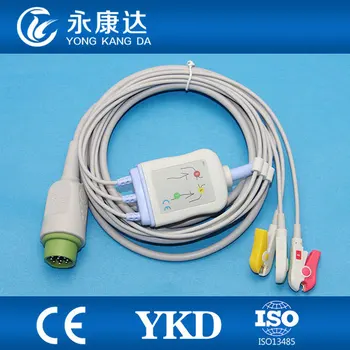 

Drager One-Piece Compatible 3 lead ECG Cable,IEC,clip,10pin