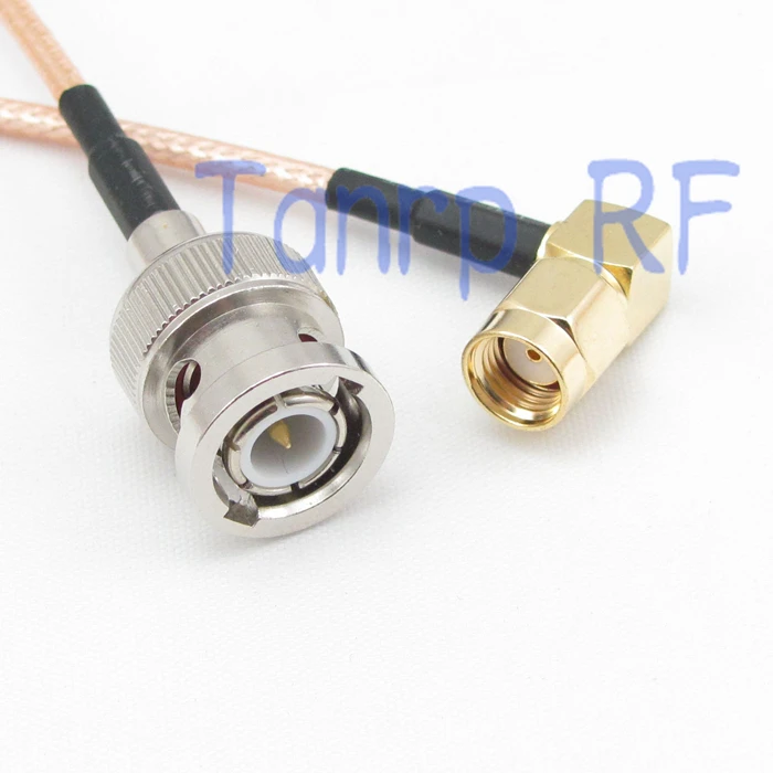

1PCS RG316 extension cable 3FEET BNC male plug to RP SMA male right angle RF adapter connector 1M Pigtail coaxial jumper cable