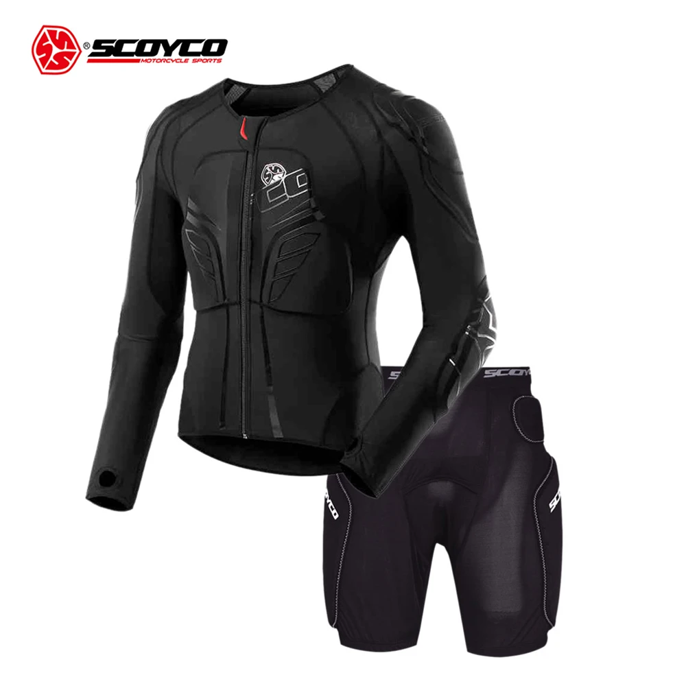SCOYCO chaqueta de la motocicleta Motocross equipo de protección Moto chaqueta de la motocicleta de la armadura de cuerpo negro Moto Armadura
