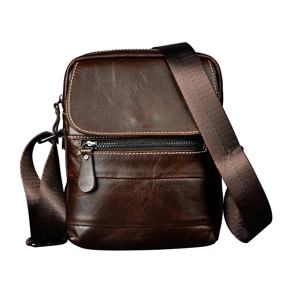 

Real Leather Male Design Small One Shoulder Bag Messenger bag cowhide fashion Crossbody Bag 8" Pad Satchel bag 6023