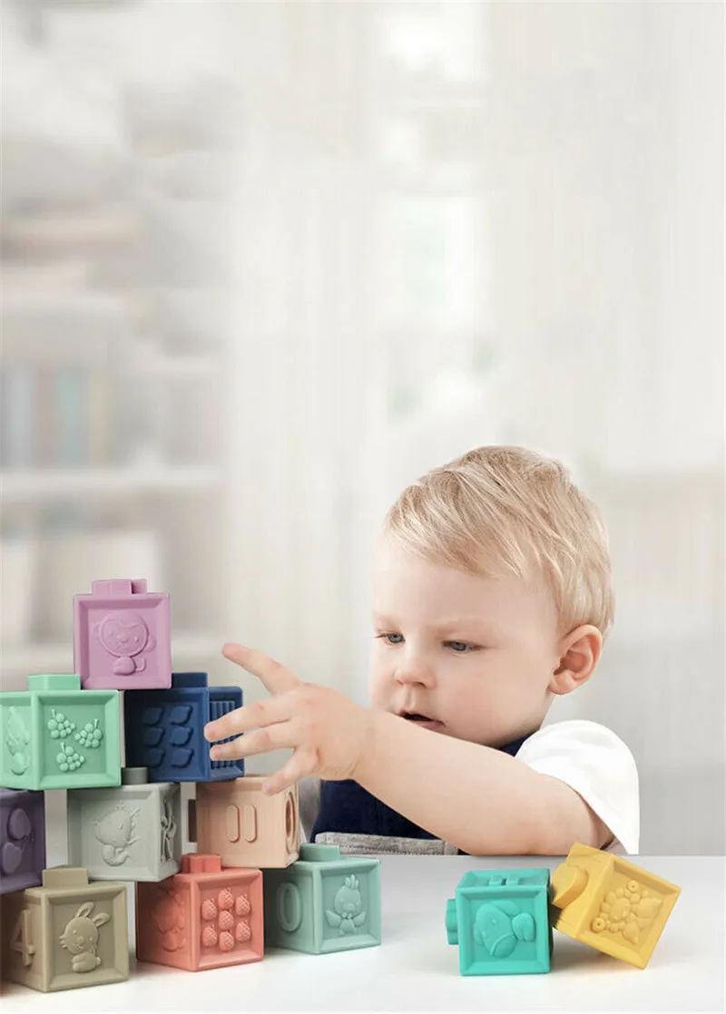 

PUDCOCO 6/12Pcs Children DIY Creative Game Kids All Soft Bricks Building Blocks Educational Colour Toys
