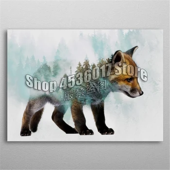 

5d Diy Diamond Painting Cross Stitch Fox & Forest Embroidery Diamond Mosaic Full Round Rhinestone Gifts Craft Home Decor Picture