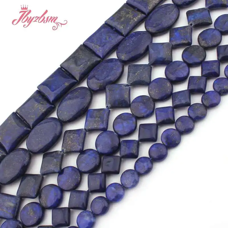 

8,10,12,20mm Round,Coin Square Rondelle Blue Lapis Lazuli Stone Beads For DIY Necklace Bracelet Jewelry Making 15" Free Shipping