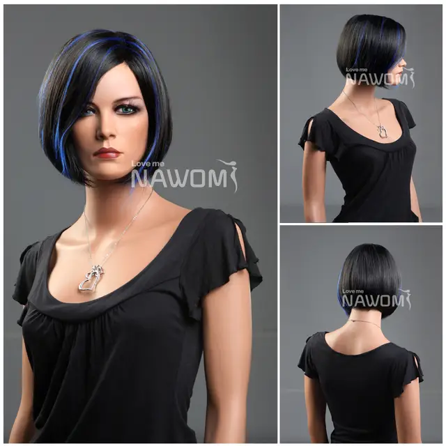 Cosplay Kanekalon Highlight Side Swept Bang Chin Length Hairstyle