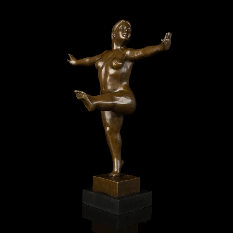 

ATLIE Famous Bronze Statue Abstract Fat Lady Female Figurine and Sculpture Home Decoration