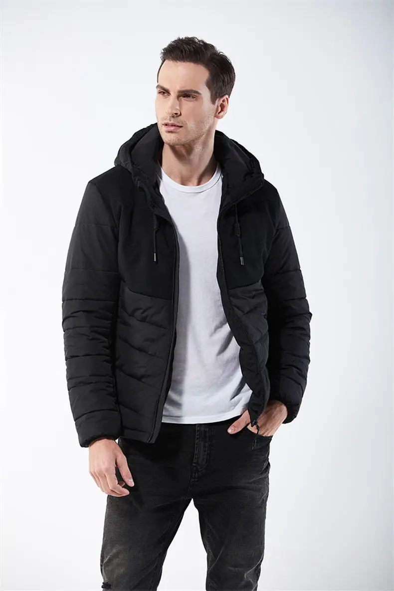 Winter Jackets Men Wind Resistant Autumn Spring Drawstring Hooded Mens Jacket Coats Male Thick Warm European Size Machine Wash 07