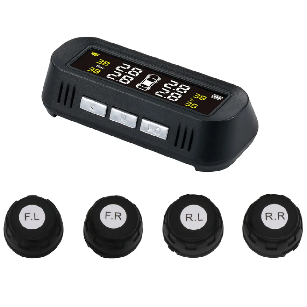 

2019 New Solar Tire Pressure Monitoring System English Voice Sticky Glass Compact External Sensor Tire Pressure Detection TY16