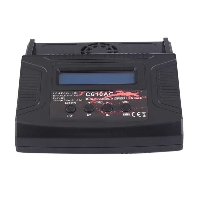 Black C610Ac зарядное устройство 100 Вт 10А Ac/Dc двойное зарядное устройство быстрого баланса/Dis зарядное устройство для Lipo/Life/Lilo/Nimh/Nicd Rc автомобильный аккумулятор(штепсельная Вилка европейского стандарта - Цвет: Black