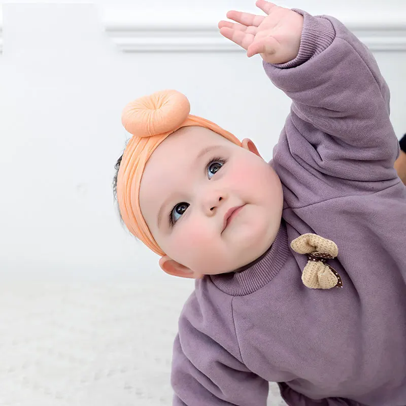 Donut Bowknot Baby Girls Headband Jacquard Fashion Headband for Girls Infant Toddler Kids Super Soft Texture Newborn Headdress3