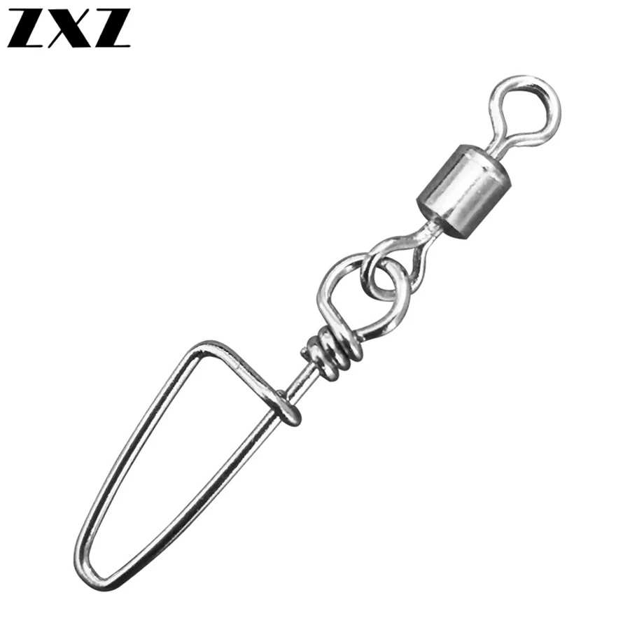 

200pcs/bag Stainless Steel Ball Bearing Fishing Swivels Snap Different Size Rolling Sea Fishing Swivels Snaps Connector Pesca